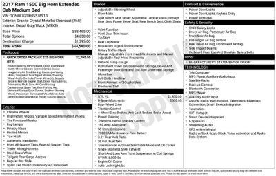 2017 RAM 1500 Big Horn Quad Cab 4x4 6'4" Box