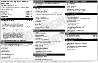 2026 RAM 1500 Big Horn Crew Cab 4x4 5'7" Box