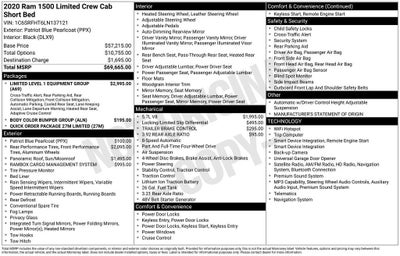 2020 RAM 1500 Limited Crew Cab 4x4 5'7" Box