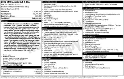 2012 GMC Acadia SLT1