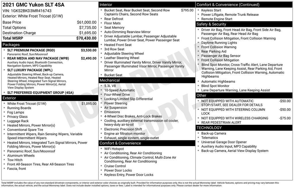 2021 GMC Yukon SLT