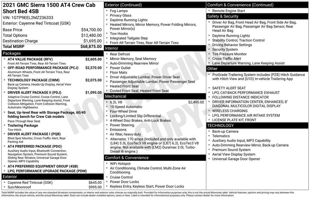 2021 GMC Sierra 1500 AT4