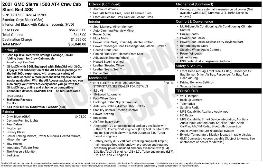 2021 GMC Sierra 1500 AT4