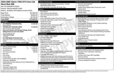 2026 GMC Sierra 1500 AT4