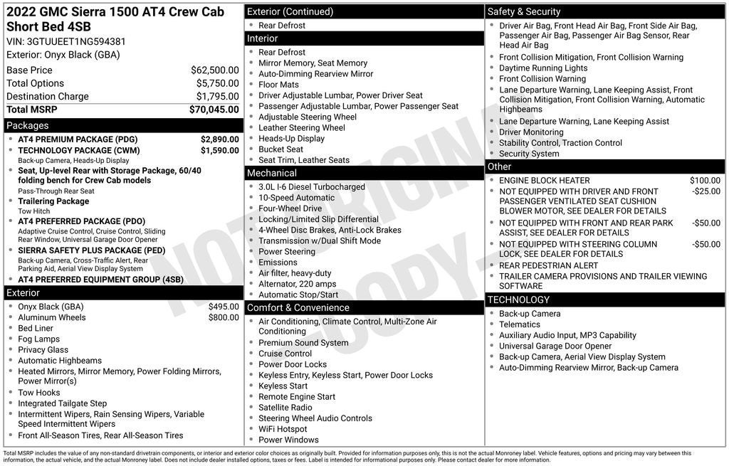 2022 GMC Sierra 1500 AT4