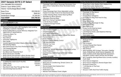 2027 Genesis GV70 2.5T Select