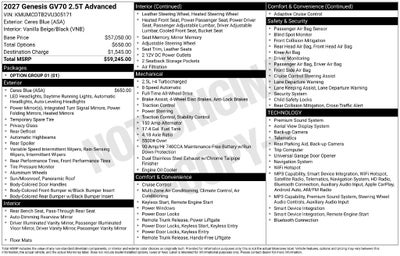 2027 Genesis GV70 2.5T Advanced