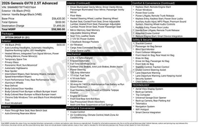 2026 Genesis GV70 2.5T Advanced