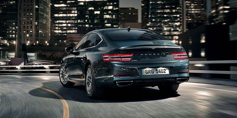 2021 Genesis G80 driving on road