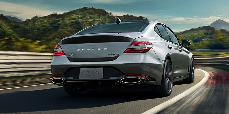 2022 Genesis G70 driving on track
